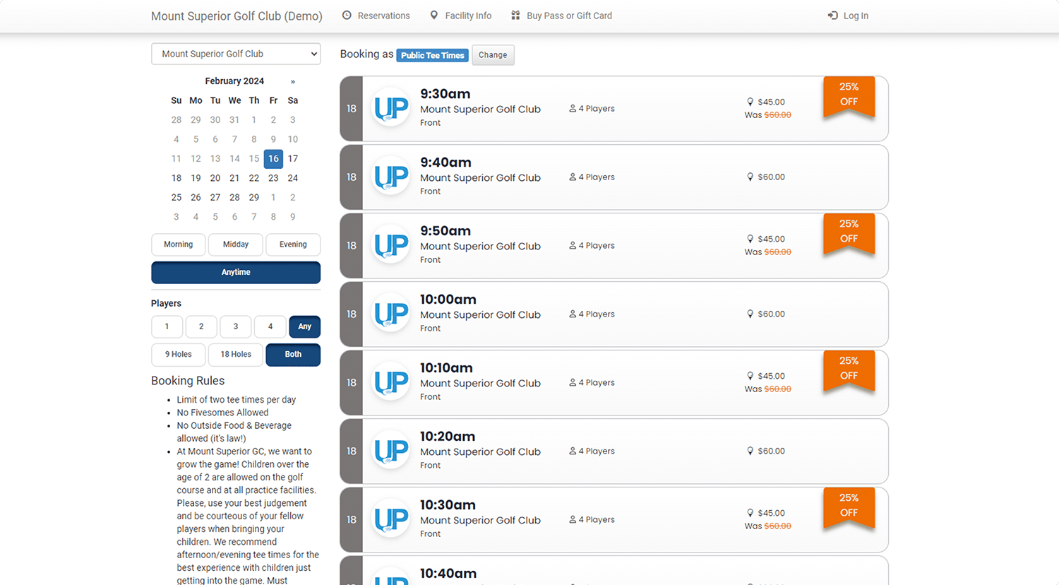 foreUP booking hot deals promotion