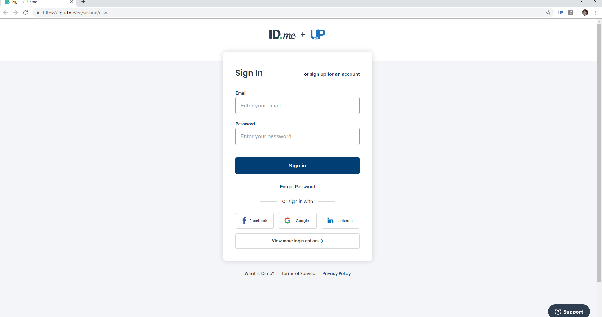 ID.me Log in Creation