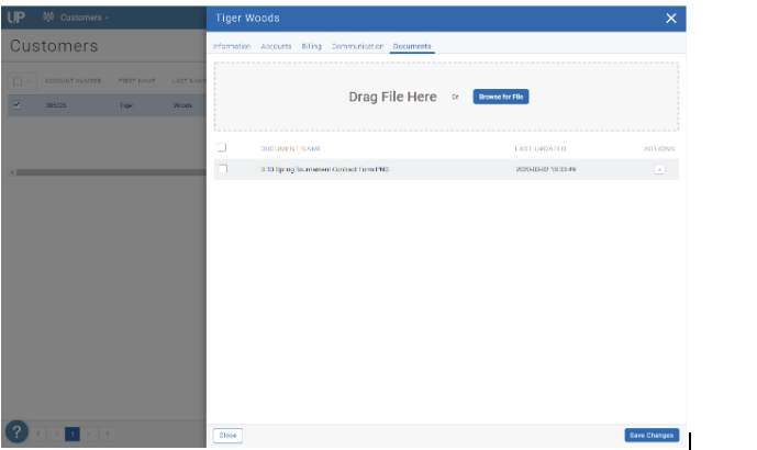 document uploader in foreup software for customres