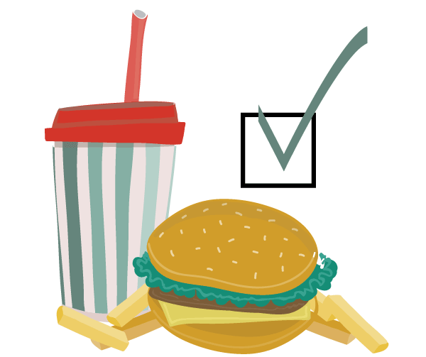 A hamburger and soda cup.