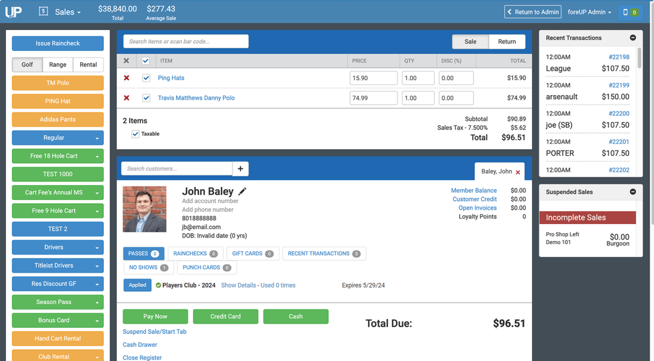 pos customer account