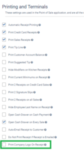 example of logo on printed receipt from foreUP pos
